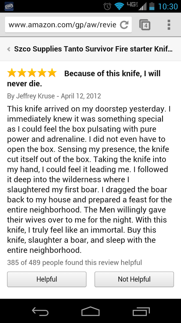 Found this review while looking for a new knife