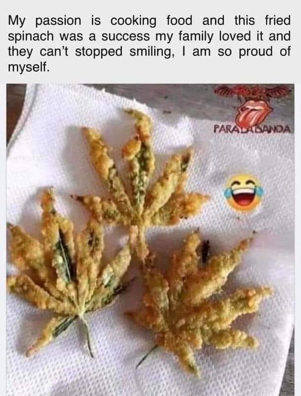 Fried spinach