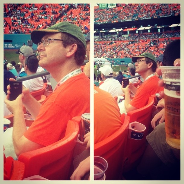 Friend caught this man creeping on her at the Dolphins football game she acted accordingly