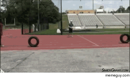 Frisbee thrower nails it