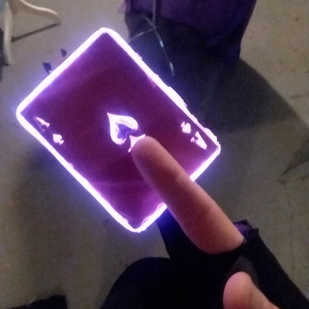 Gambit light up charged card for my Gambit cosplay