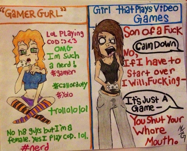 Gamer Gurl vs Girl that plays video games