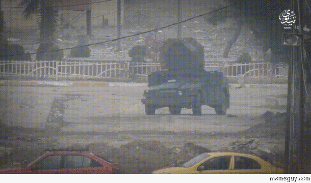 Glancing hit on an Iraqi Humvee in Mosul