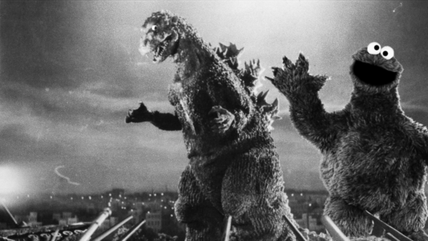 Godzilla vs Cookie Monster