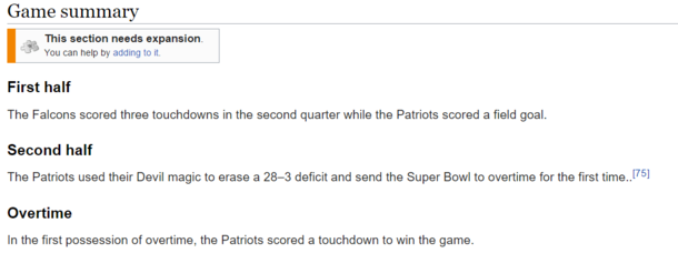Good Job with the Superbowl Wikipedia