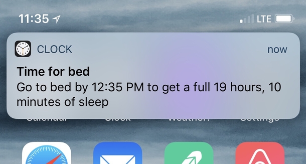 Got a surprise notification from my iPhone before noon