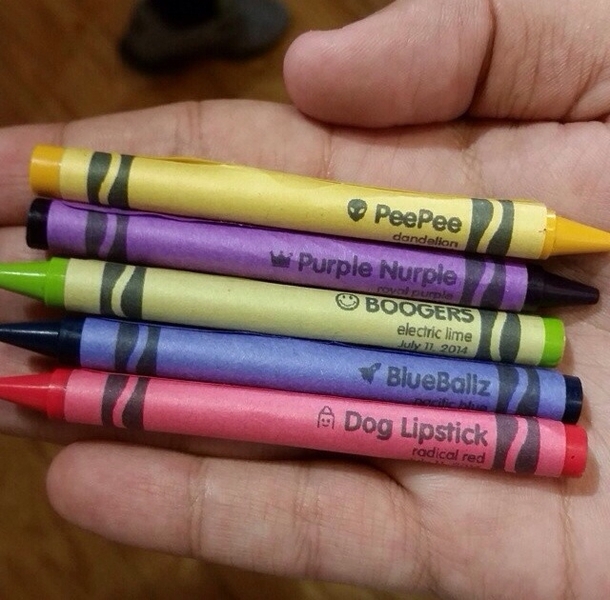 Guy I follow on IG went to the Crayola Factory where they let you make and name your own colors