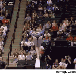 Gymnastic performance almost gone wrong