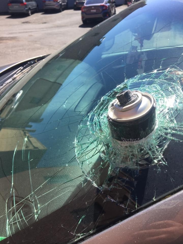 Hairspray Can exploded inside Car
