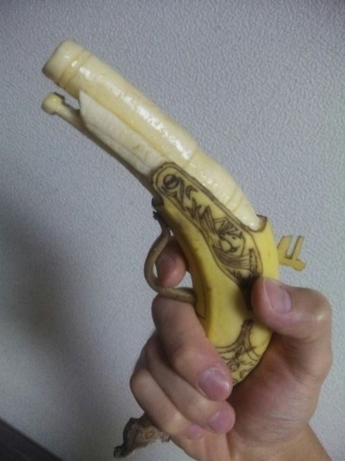 Hand-Carved  caliber Flintlock Banana