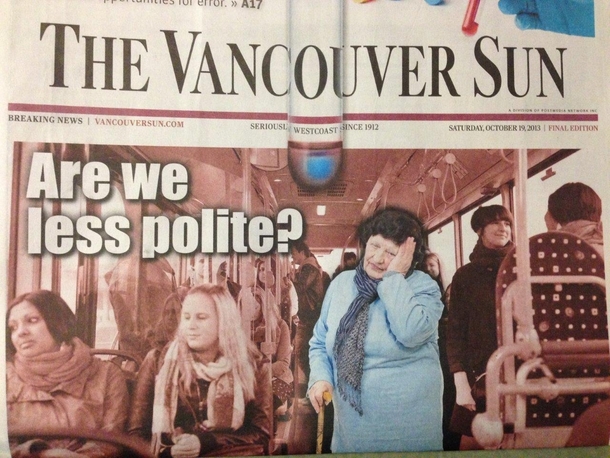 Headline news in Vancouver BC this morning