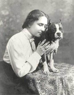 Helen Keller and her cat Mittens