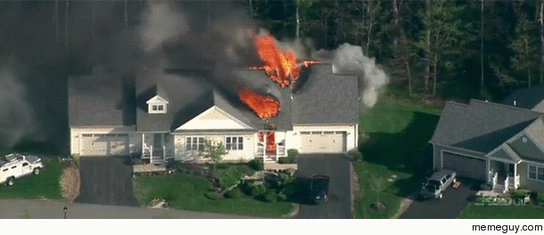 House explodes on live TV