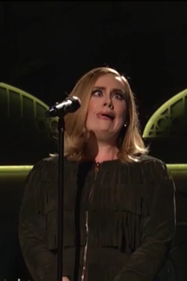 I accidentally paused this video of Adele at the best moment