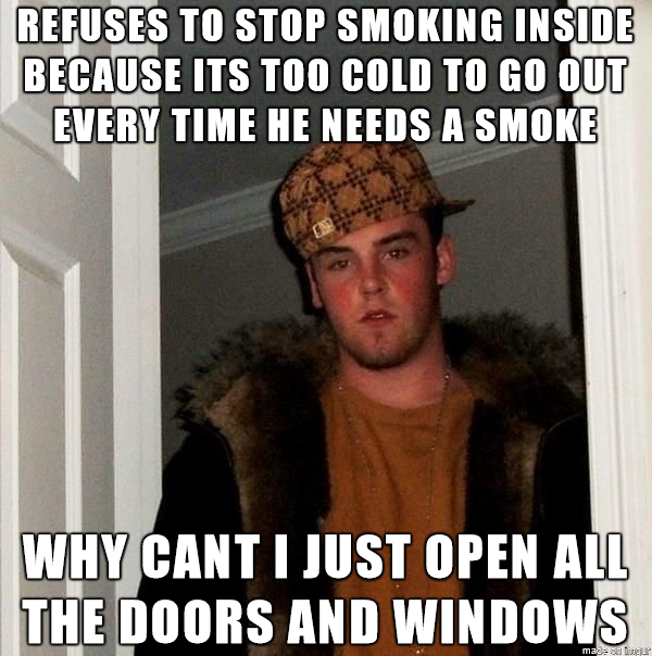 I asked my new roommate to stop smoking in the house because I have asthma