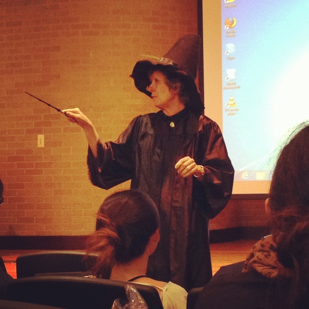 I go to Texas AampM University and my information systems professor showed up today as Professor McGonagall