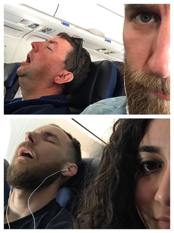 I had to sit next to an open mouth snorer on the way to San Diego My girlfriend had to sit next to me as we left Las Vegas