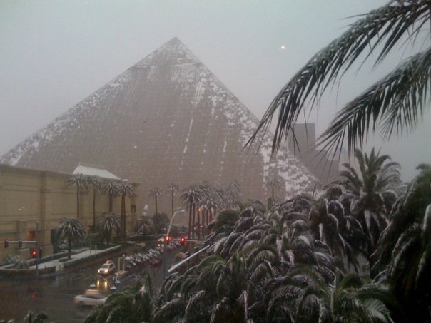 I heard everyone was looking for pictures of snow on the pyramids today