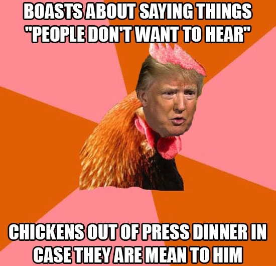 I herd Trump isnt going to correspondents dinner