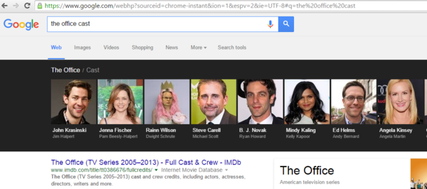 I looked up the cast of The Office US on google and someone stuck out