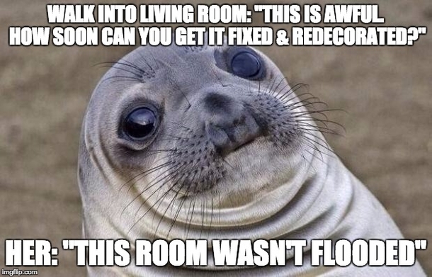 I recently visited a friend whose house had flooded