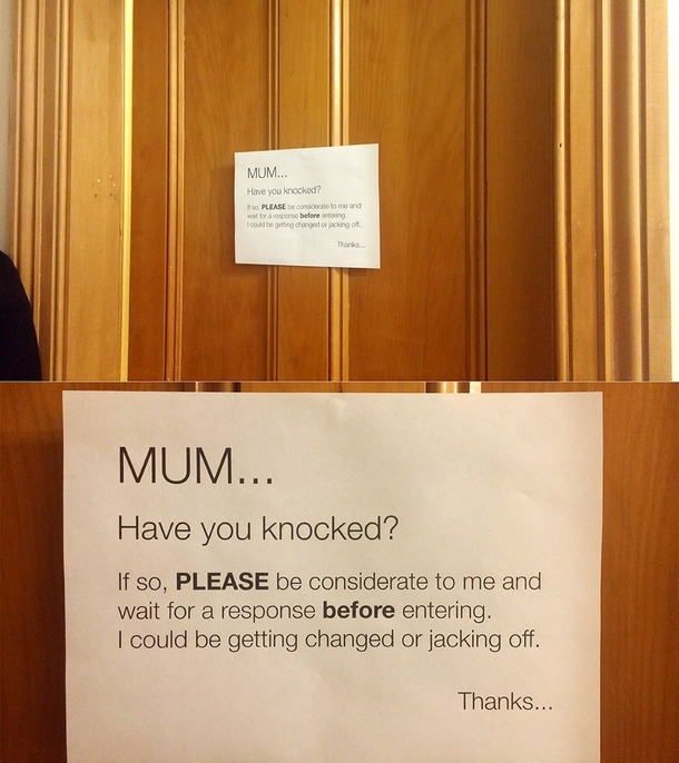 I swear every mother does this Had to put this on my door