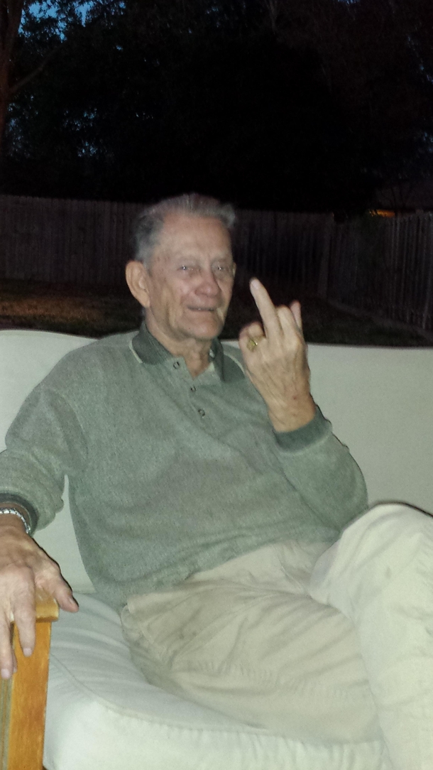 I told my grandad that everyones on the internet He said In that case take my picture and tell Charlie Jacobs I said fuck you