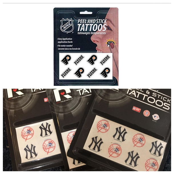 I tried to buy Flyers face tattoos as a gift and got three sets of Yankee ones instead Thanks Amazon