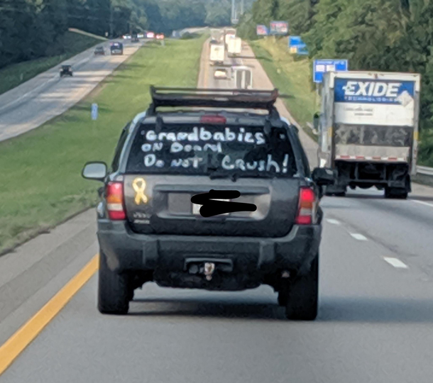 I was going to crush but the writing on the window made me change my mind