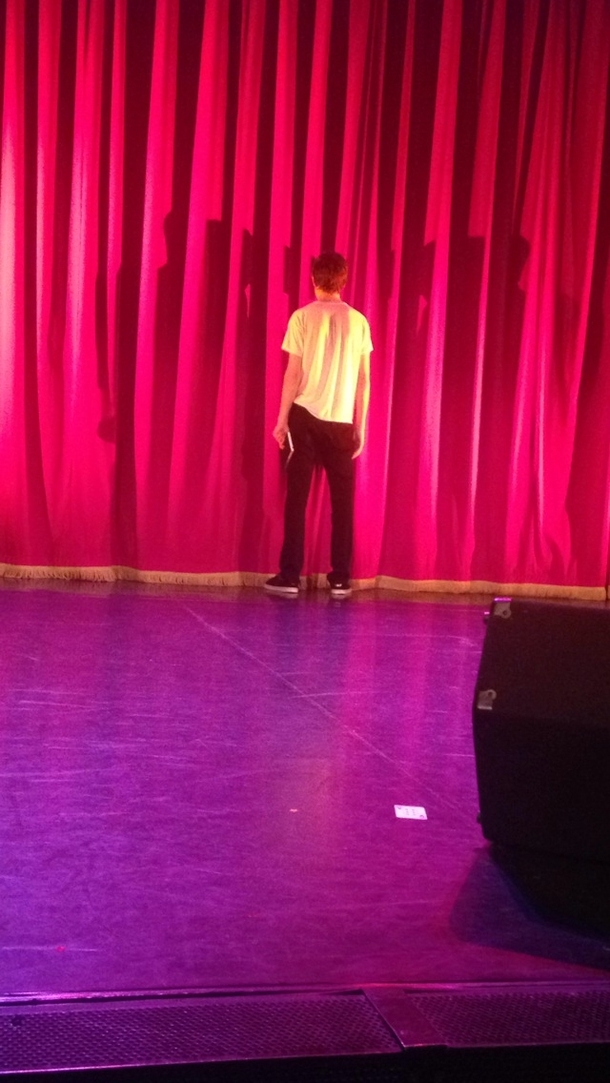 I went to see Bo Burnham last month and this is how he stood for the majority of the intermission