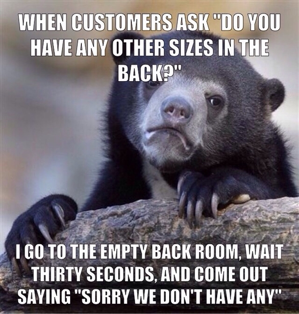 I work at a store that sells a lot of clothing items