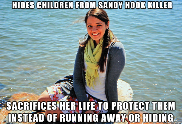 If Reddit is going to honor people who make personal sacrifices Victoria Soto deserves love