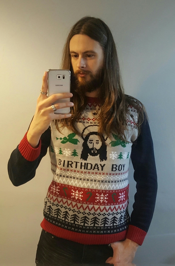 Ill see your Birthday Boy jumper and raise you a matching jumper and wearer