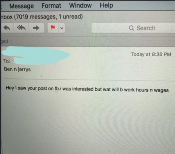Im a manager for a Ben and Jerrys and somebody sent me this email They were completely serious