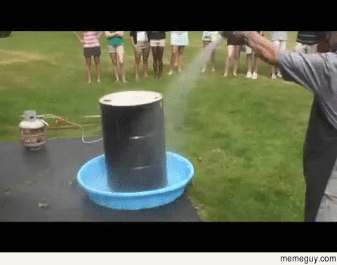 Imploding a  gallon drum