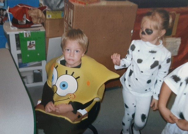 In preschool all the kids were going to be dressed up Dalmatians and watch the movie I was sent as SpongeBob
