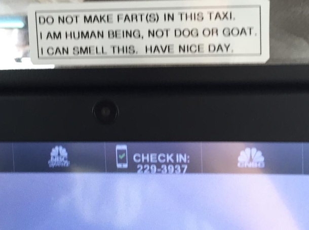 In the back of a taxi Its a fair request