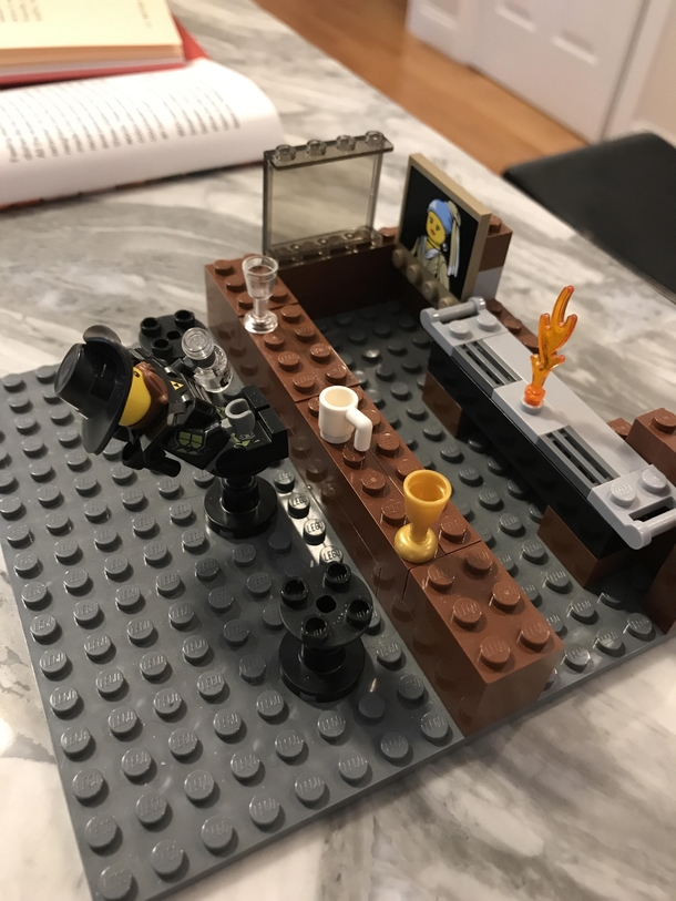 Instead of Millennium Falcons or fire trucks my  year old son builds Lego bars with drunk patrons