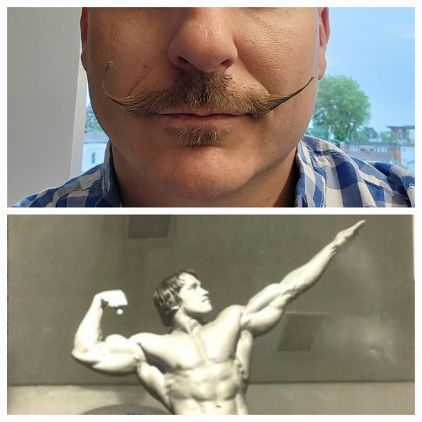 Ive decided to name my mustache Mr Universe because it always defaults this position