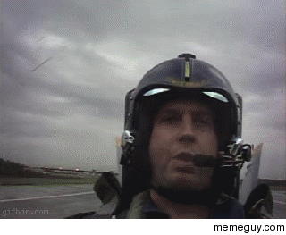 Jet pilot during takeoff