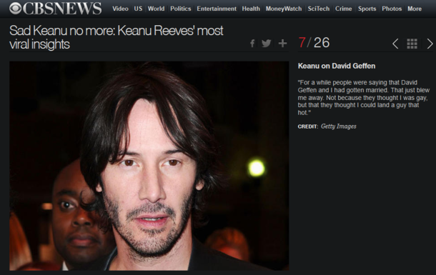 Keanu Reeves Addressing Gay Rumors