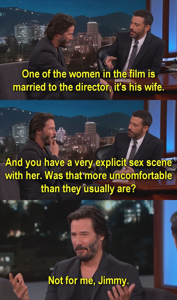 Keanu Reeves on his sex scene with the directors wife 