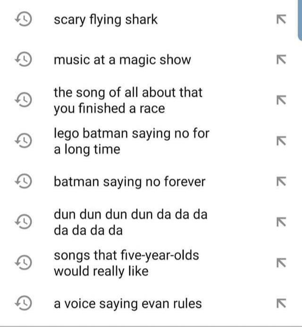 Kids YouTube voice search histories are always good for a laugh