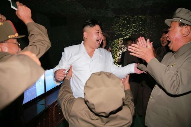 Kim Jong Un looks like his crush just said Yes