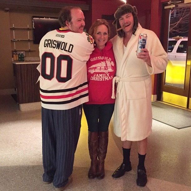 Last night our local theatre showed Christmas Vacation Me and my parents were the only ones who dressed up