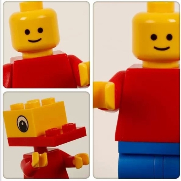 LEGO Man practicing his selfies the duckface