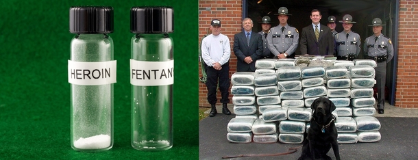 Lethal doses of heroin fentanyl and marijuana side by side