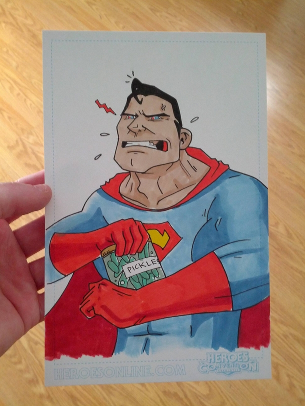 Local comic book artist took requests I asked for Superman in great peril They delivered pure gold