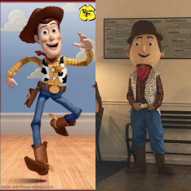 Local pizzeria tried to have a Woody from Toy Story pizza night My nephew now has nightmares