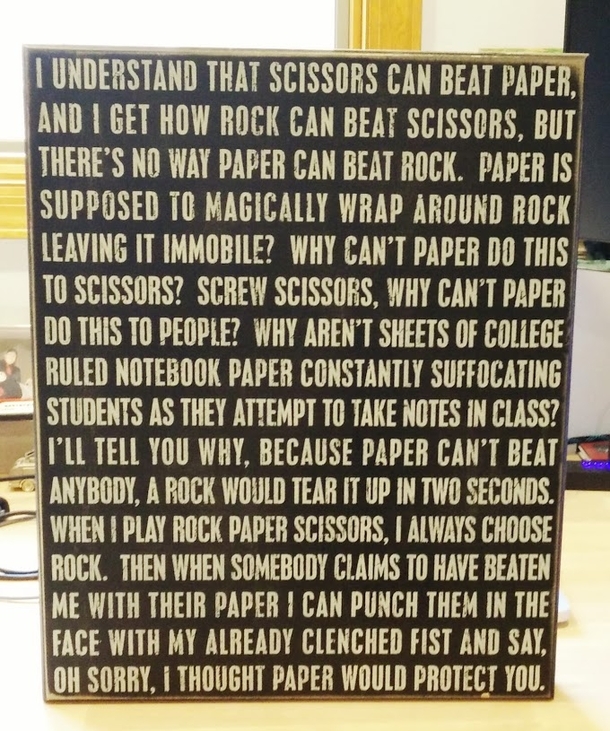 Logic behind Rock-Paper-Scissors best present ever